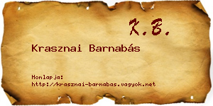 Krasznai Barnabás névjegykártya