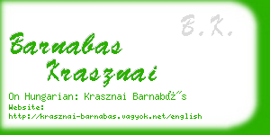 barnabas krasznai business card